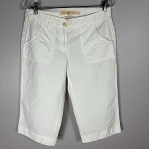 J Crew Women's 4 White City Fit Broken In Chino Classic Twill‎ Beach Capri Pants